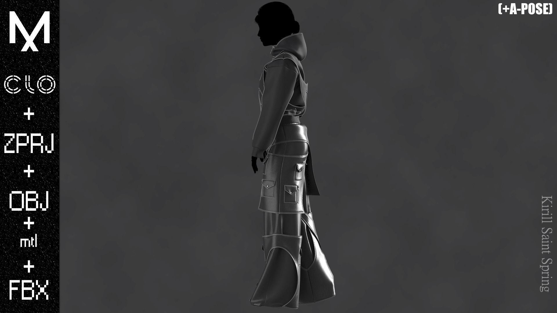 New Outfit Female Marvelous designer Clo3d OBJ mtl FBX ZPRJ 3D model_7