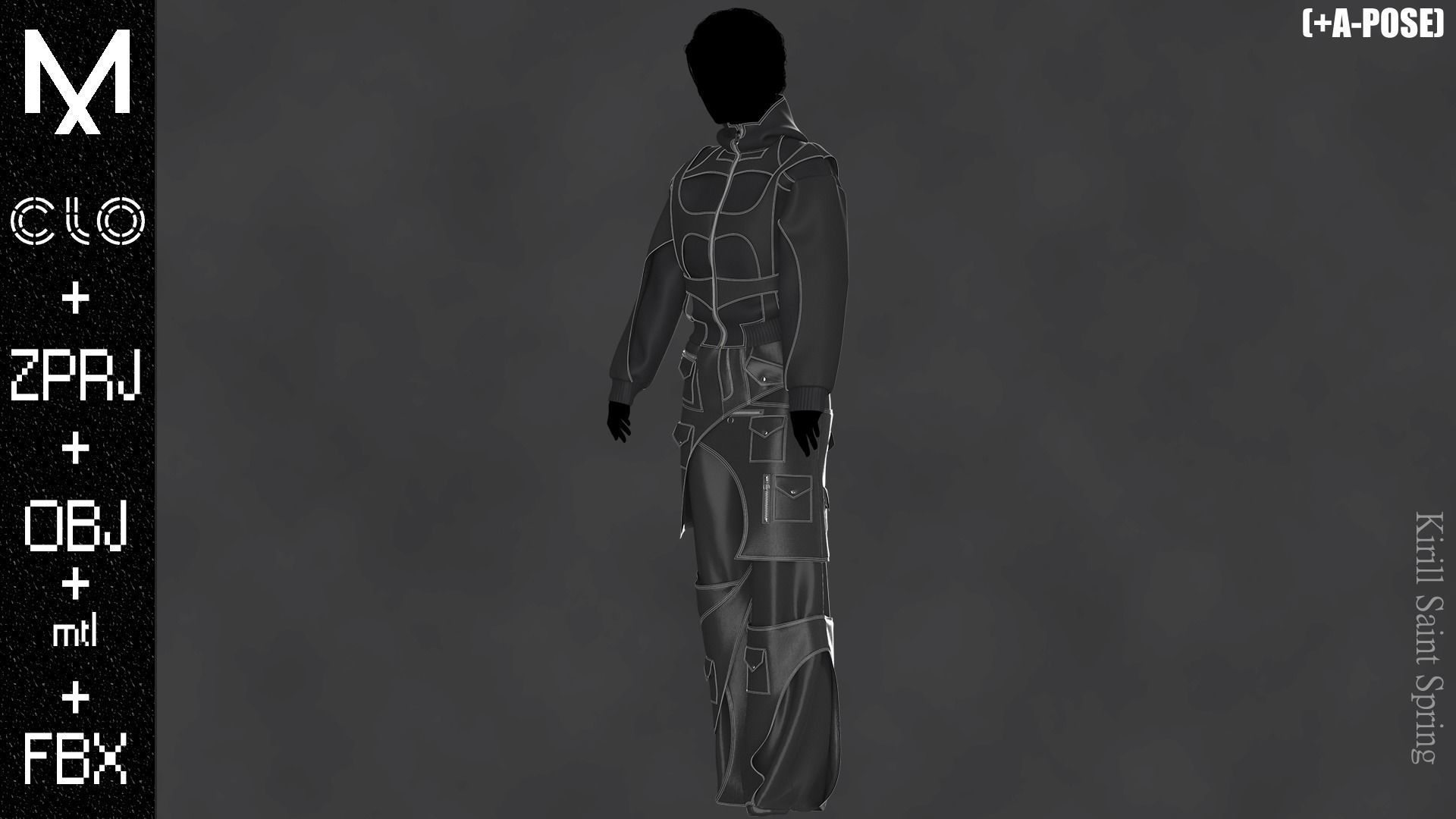 New Outfit Female Marvelous designer Clo3d OBJ mtl FBX ZPRJ 3D model_6