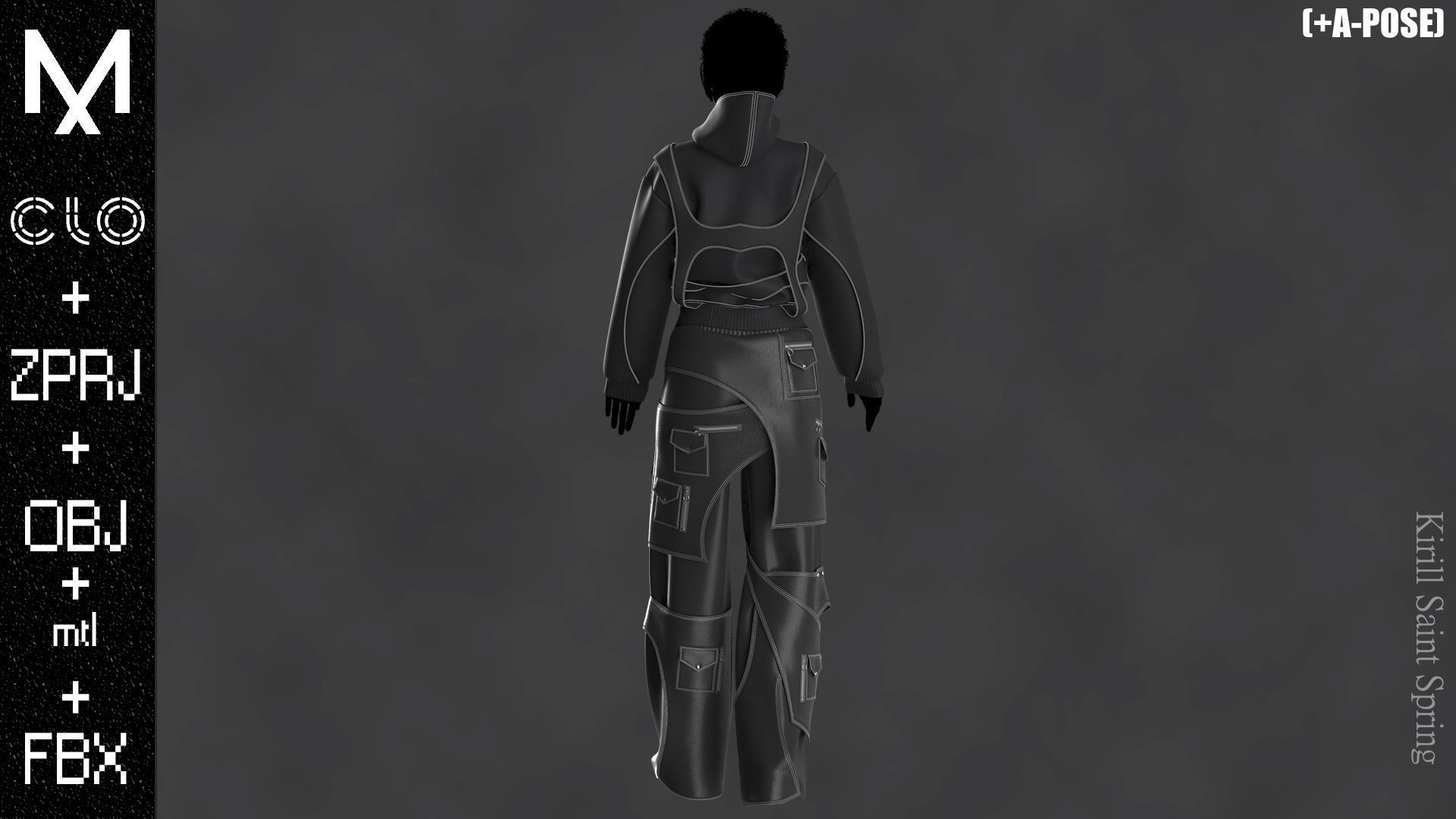 New Outfit Female Marvelous designer Clo3d OBJ mtl FBX ZPRJ 3D model_5