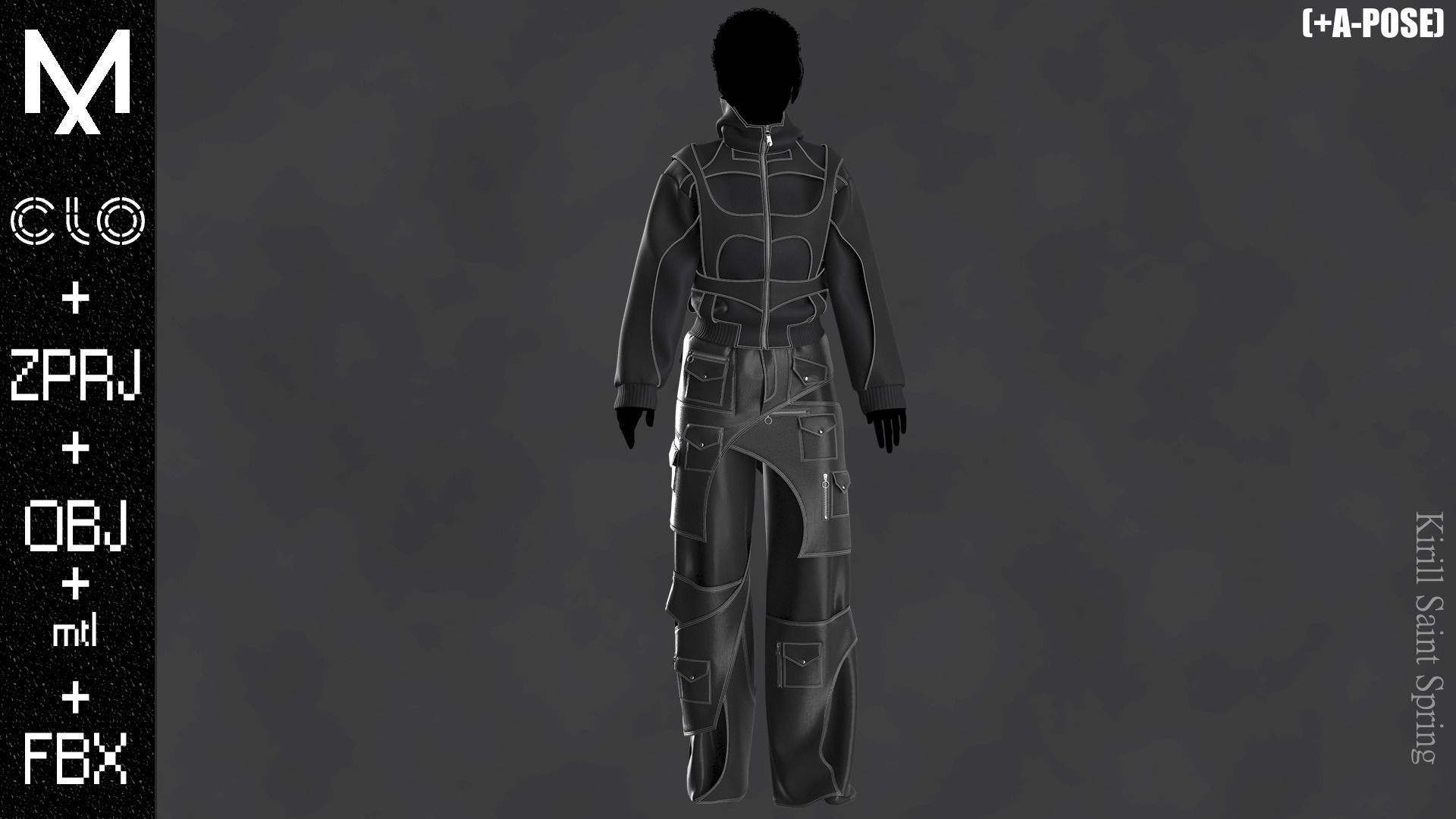 New Outfit Female Marvelous designer Clo3d OBJ mtl FBX ZPRJ 3D model_9