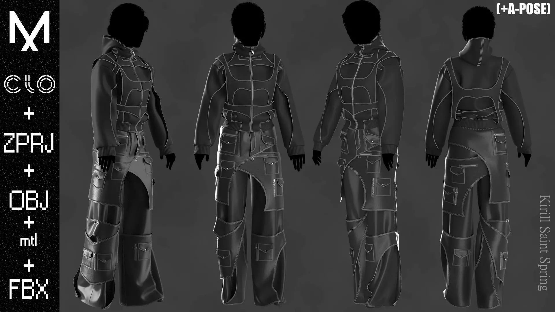 New Outfit Female Marvelous designer Clo3d OBJ mtl FBX ZPRJ 3D model_0