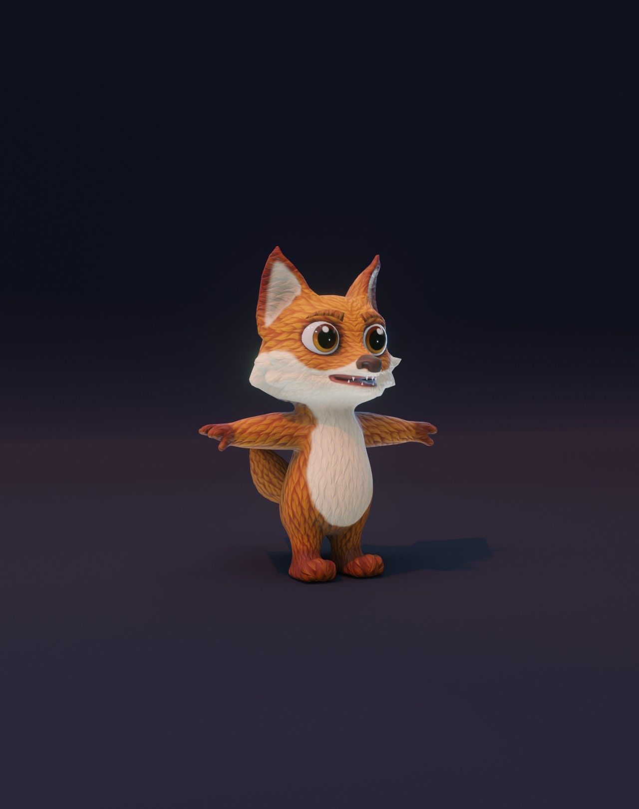 Cartoon Animated Wolf Fox and Rabbit 3D Model Collection Low-poly 3D model_20