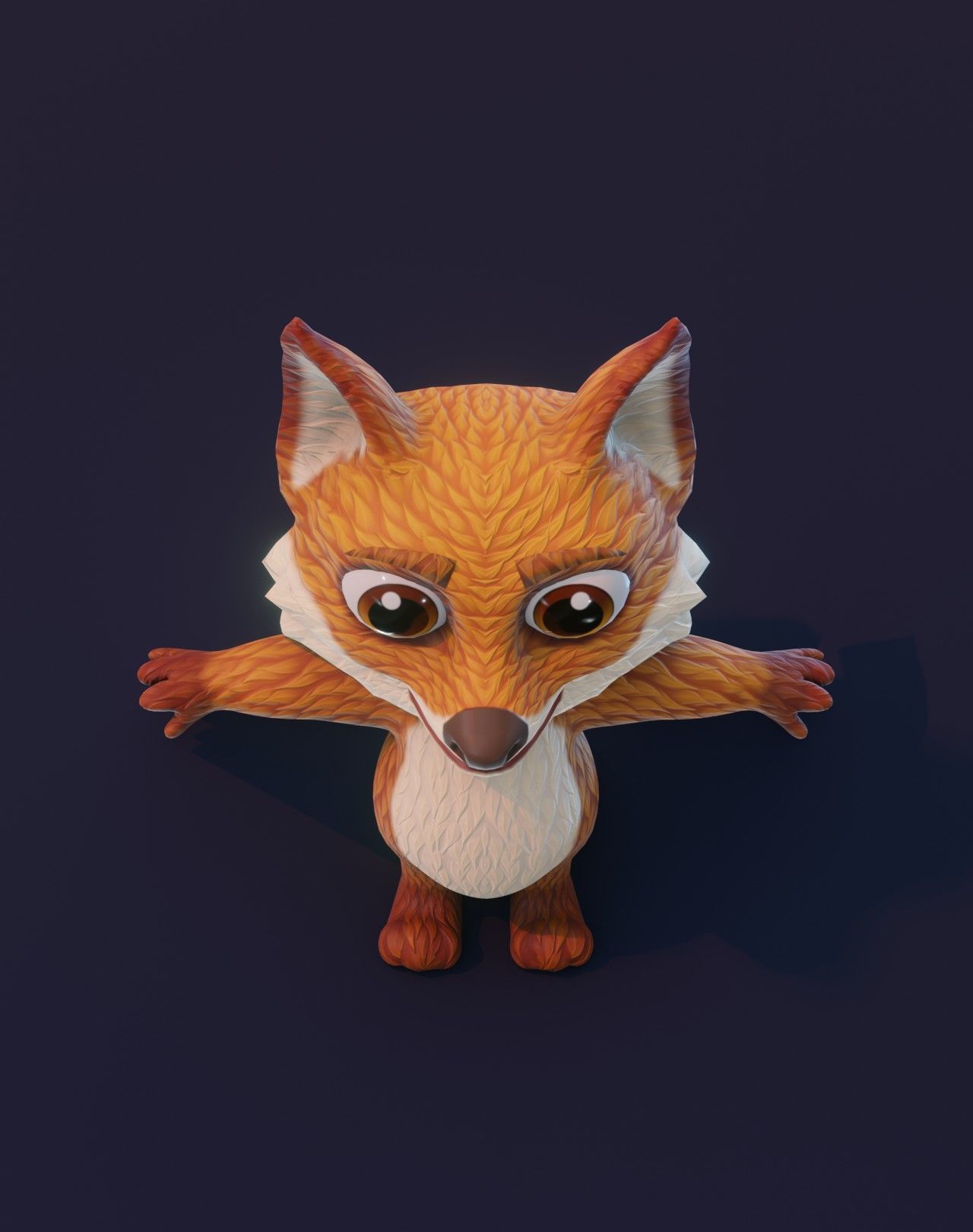 Cartoon Animated Wolf Fox and Rabbit 3D Model Collection Low-poly 3D model_16
