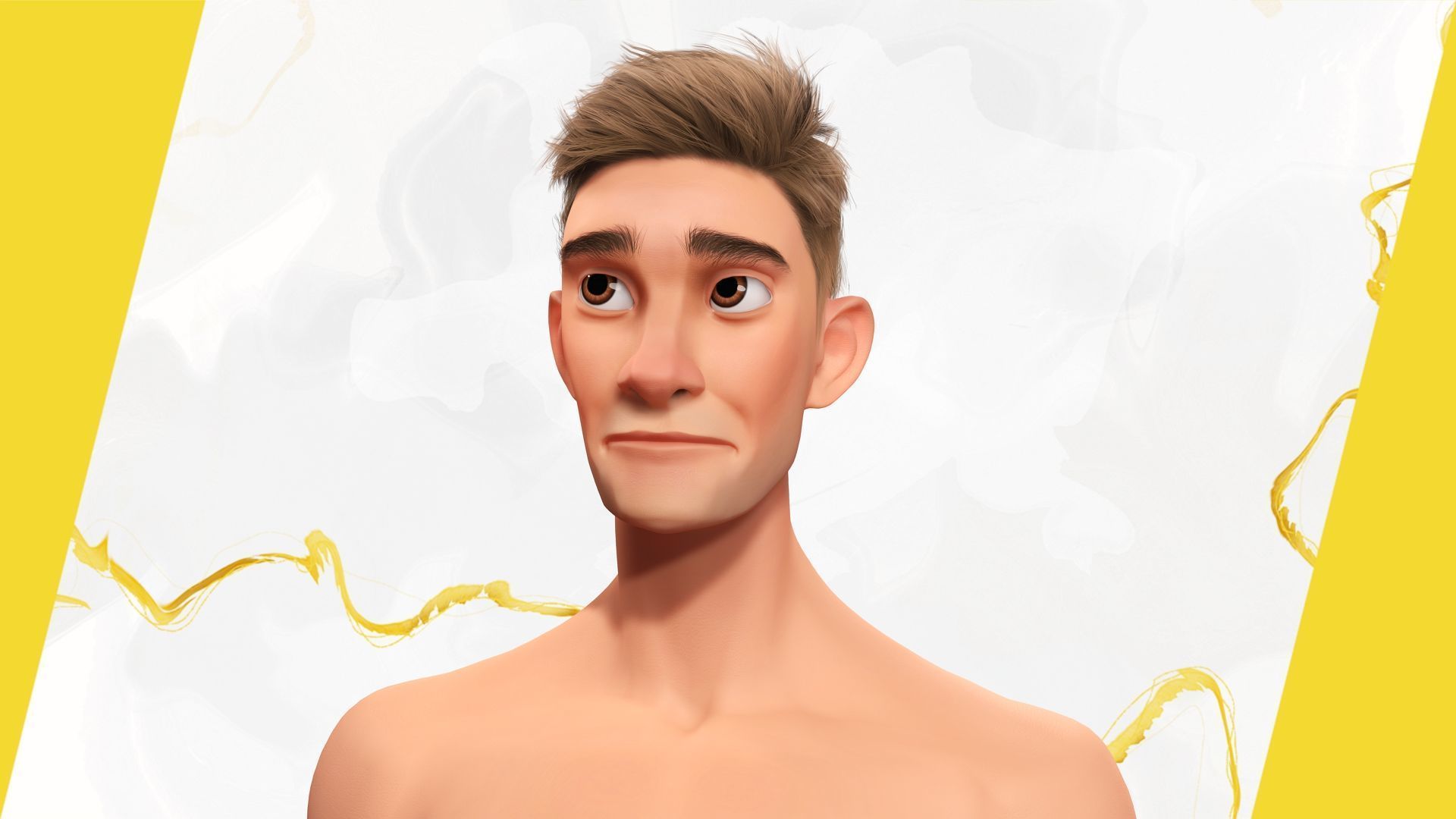 Cartoon Roman soldier in armor with battle outfit Low-poly 3D model_10