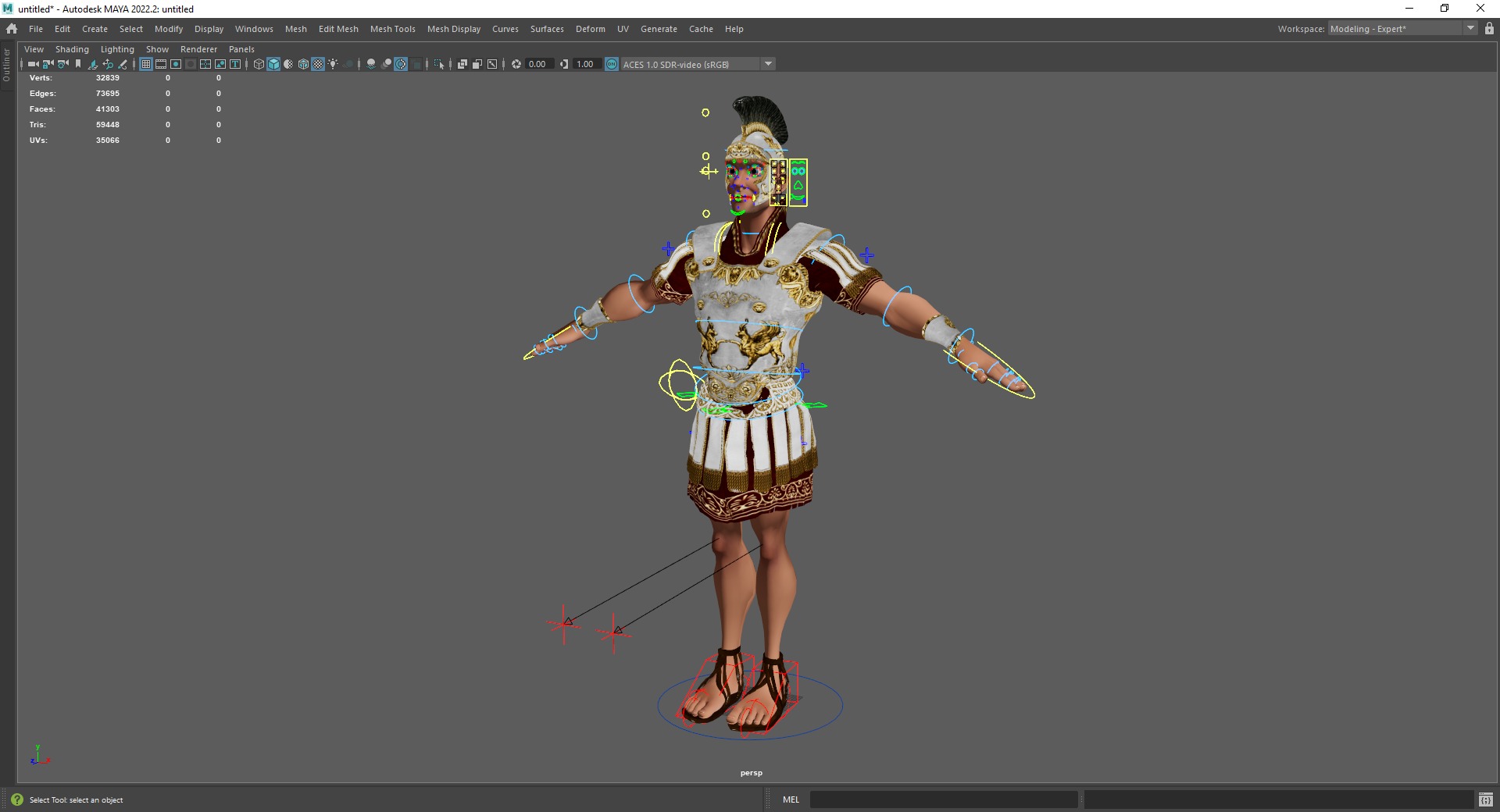 Cartoon Roman soldier in armor with battle outfit Low-poly 3D model_22