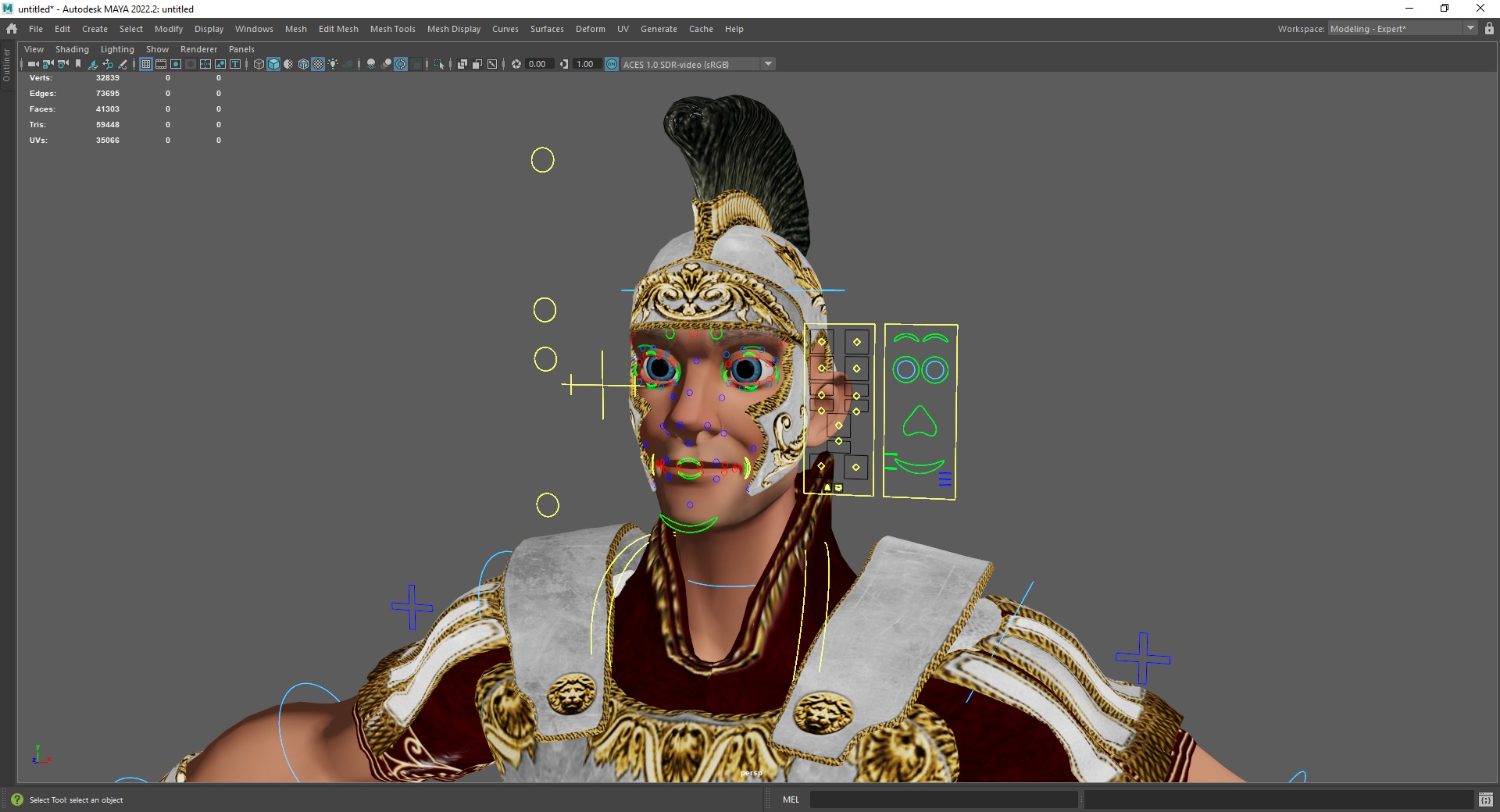 Cartoon Roman soldier in armor with battle outfit Low-poly 3D model_23