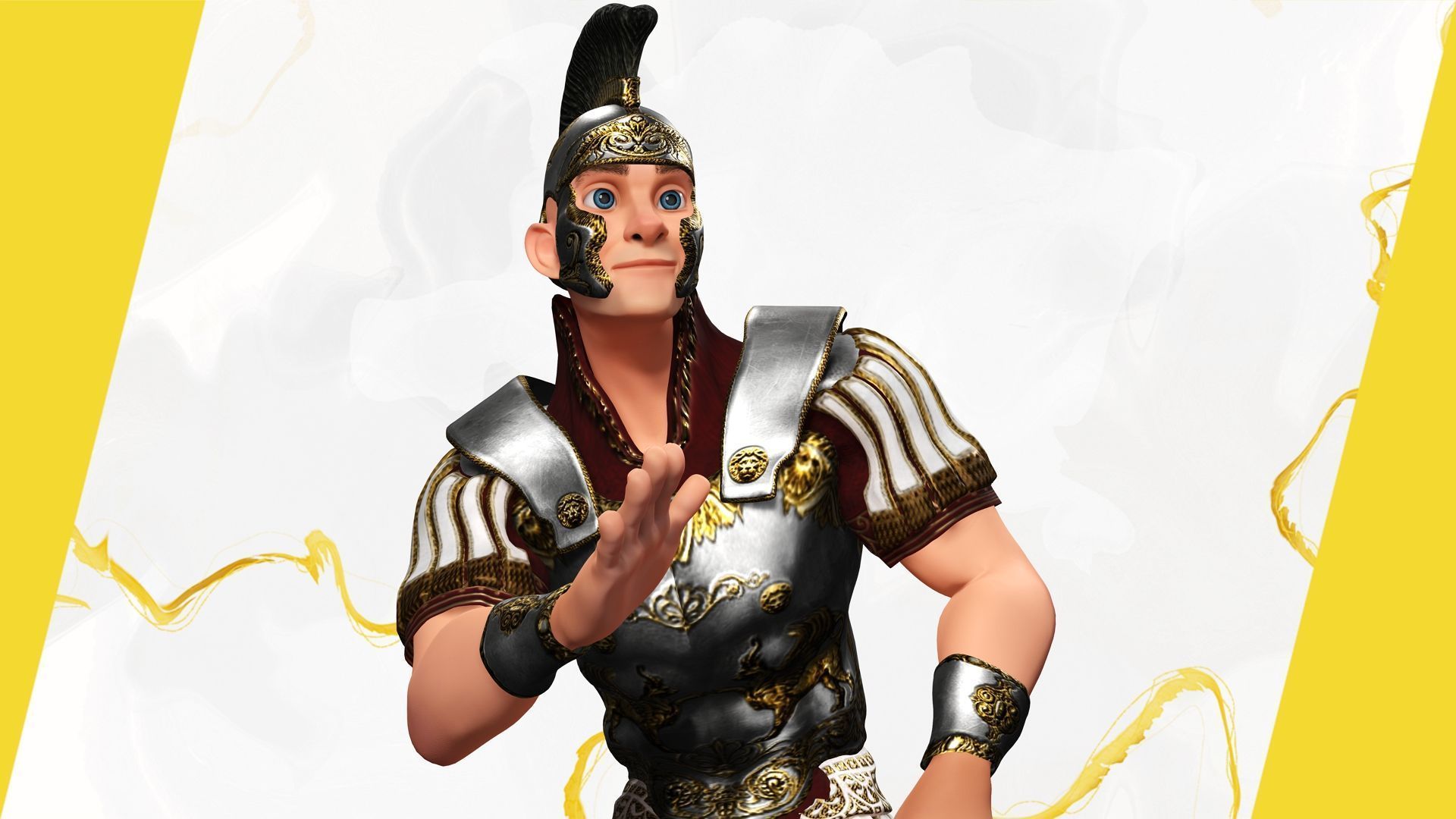 Cartoon Roman soldier in armor with battle outfit Low-poly 3D model_15