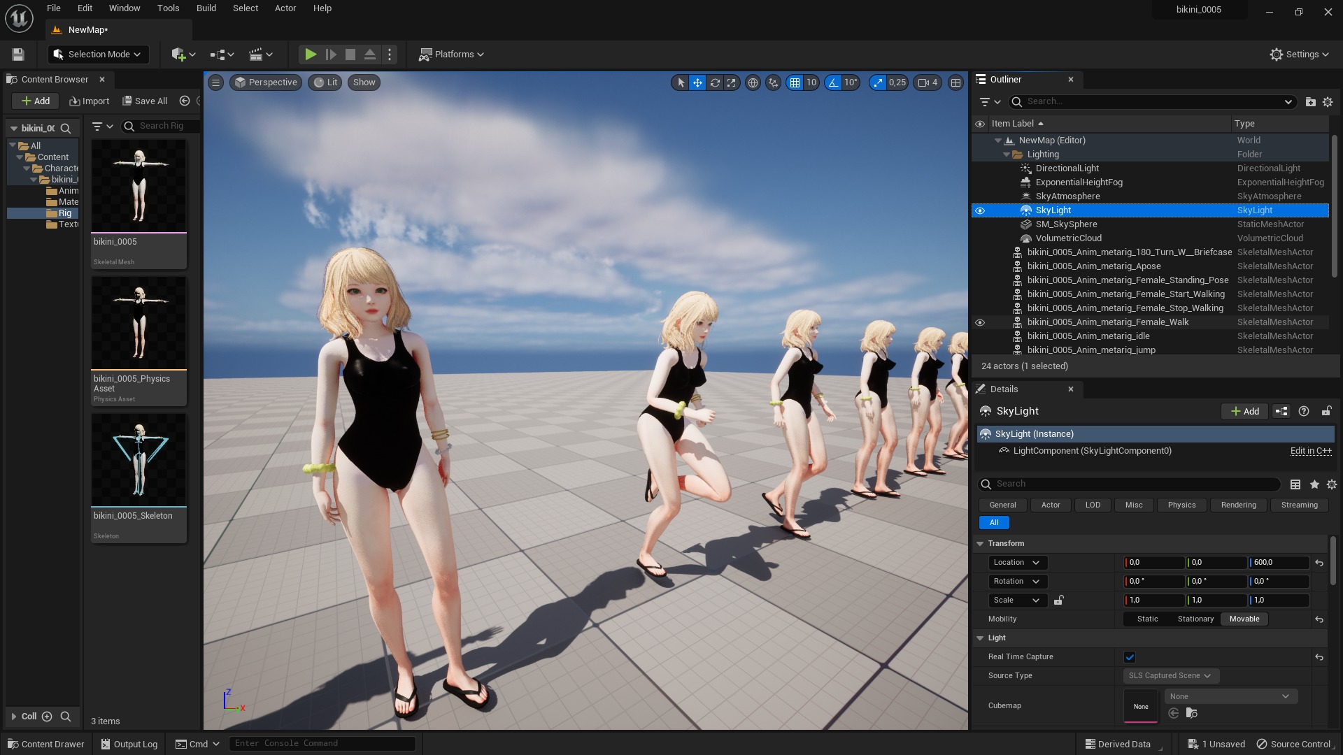 Bikini 0005 - UE5 - Unity - Blender - Animated Low-poly 3D model_8
