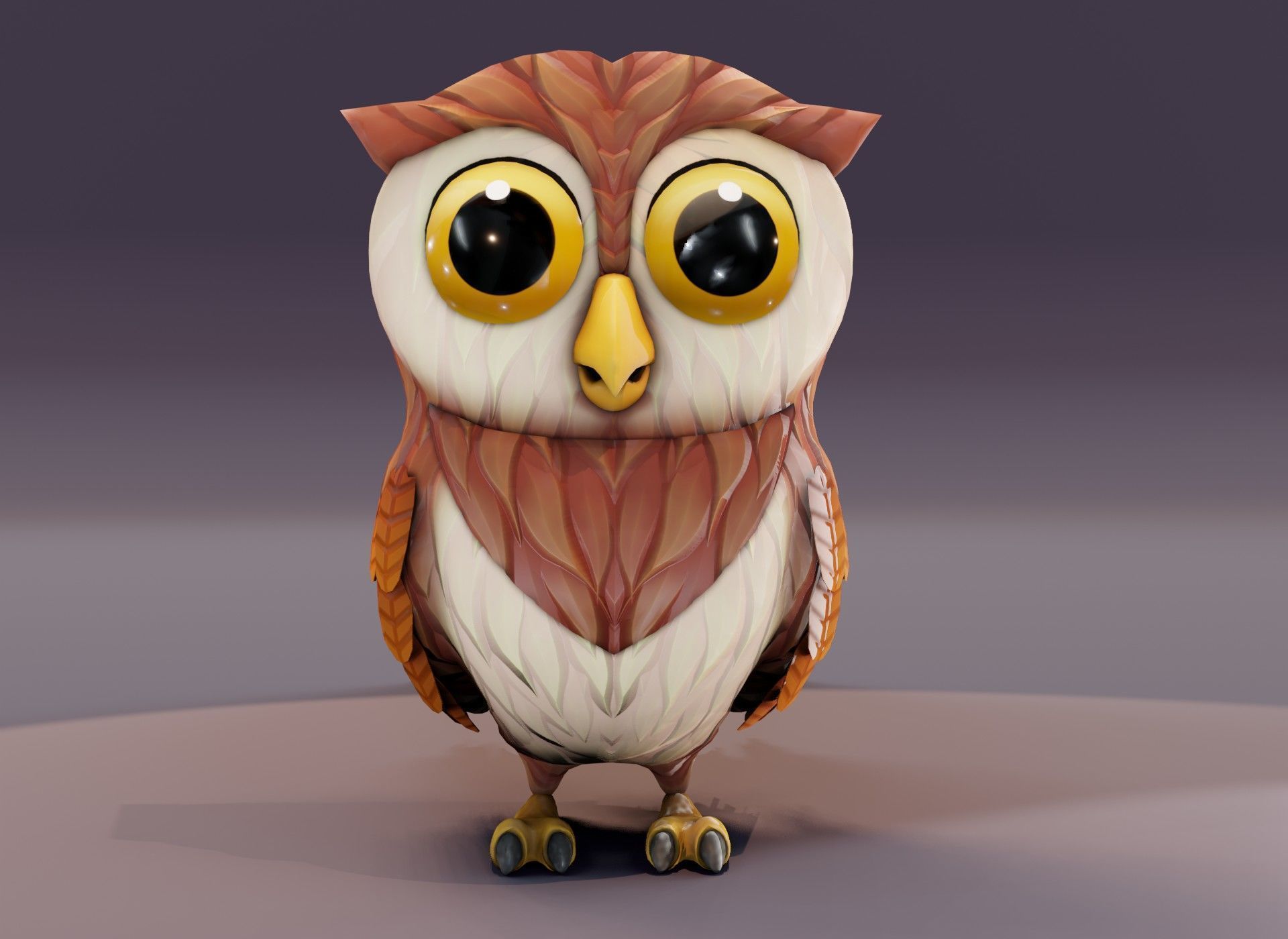 Cartoon Animated Owl Wolf and Fox 3D Model Collection Low-poly 3D model_26
