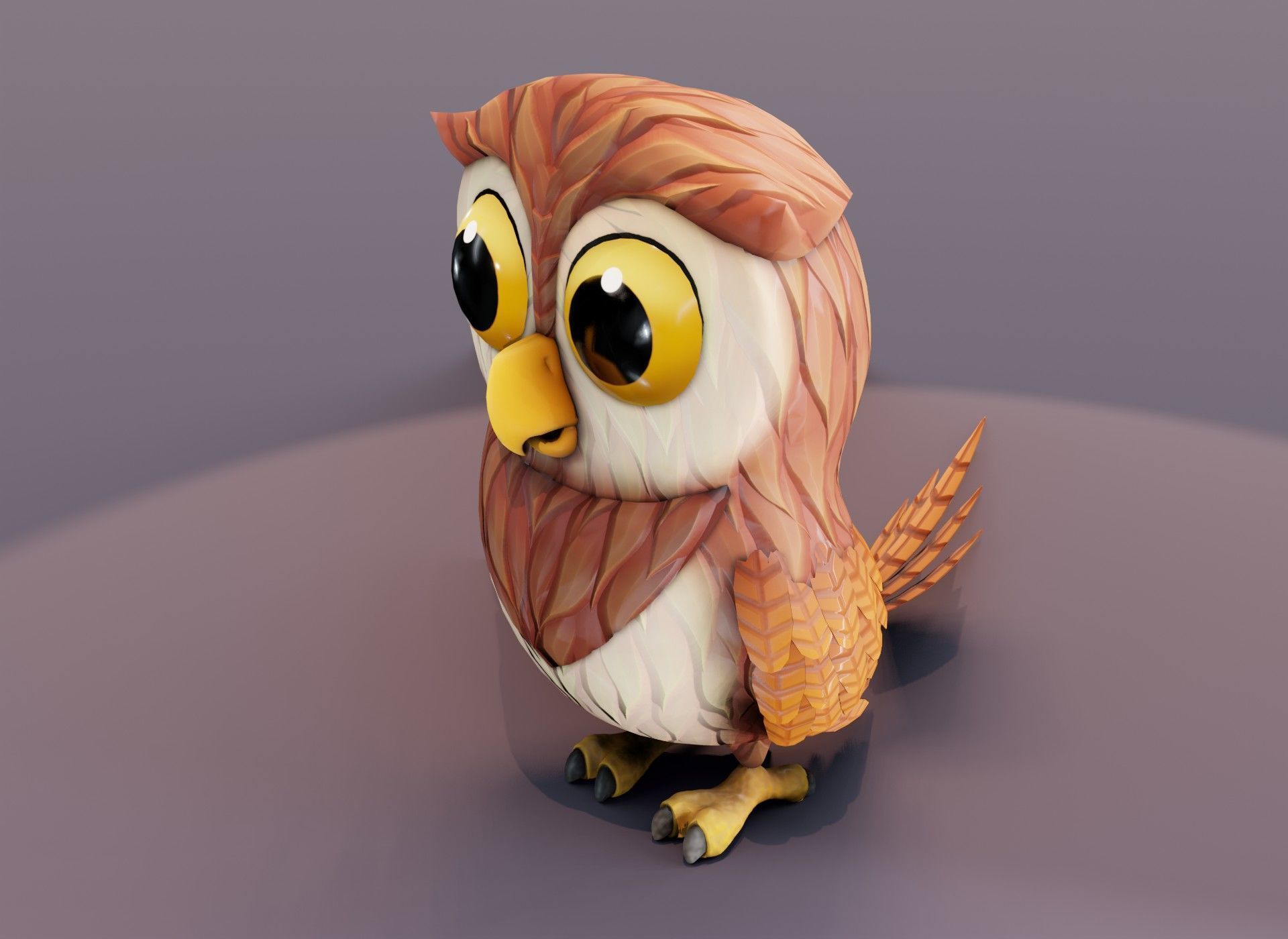 Cartoon Animated Owl Wolf and Fox 3D Model Collection Low-poly 3D model_44