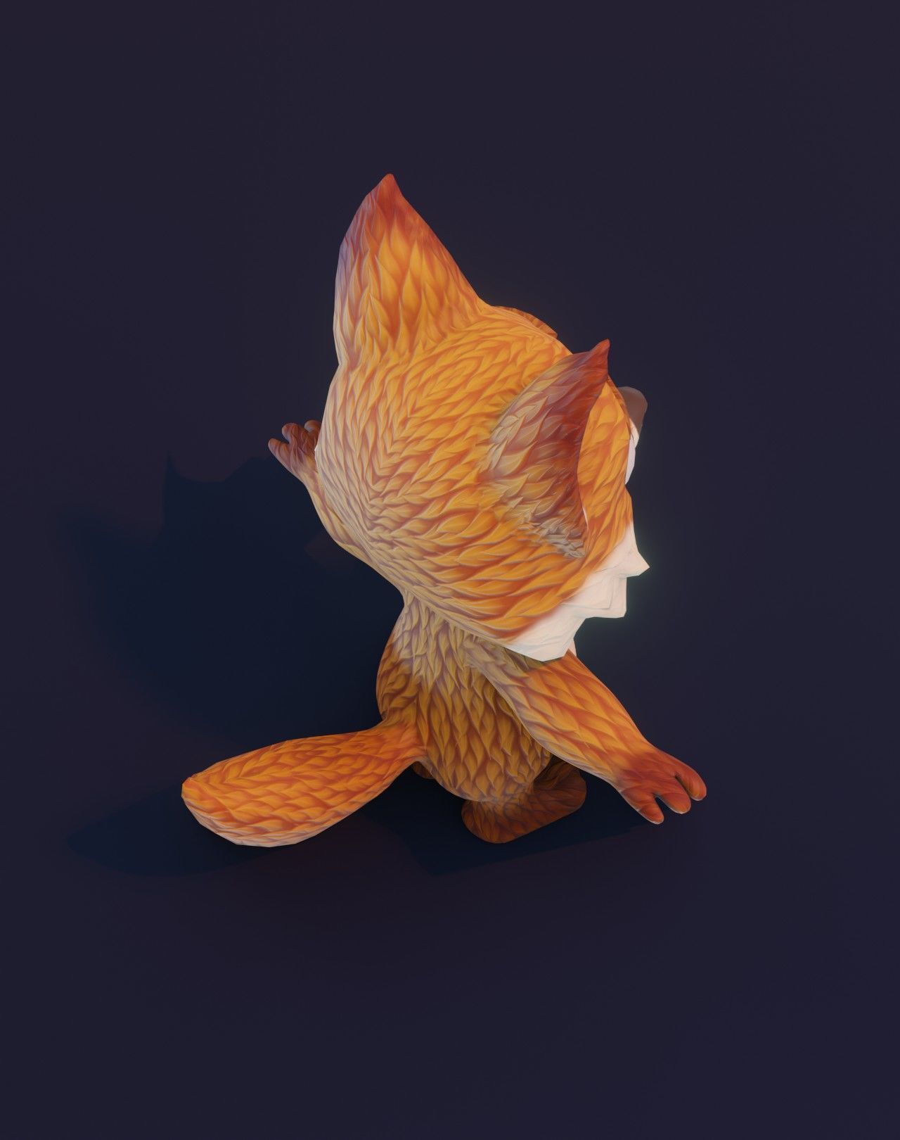 Cartoon Animated Owl Wolf and Fox 3D Model Collection Low-poly 3D model_14