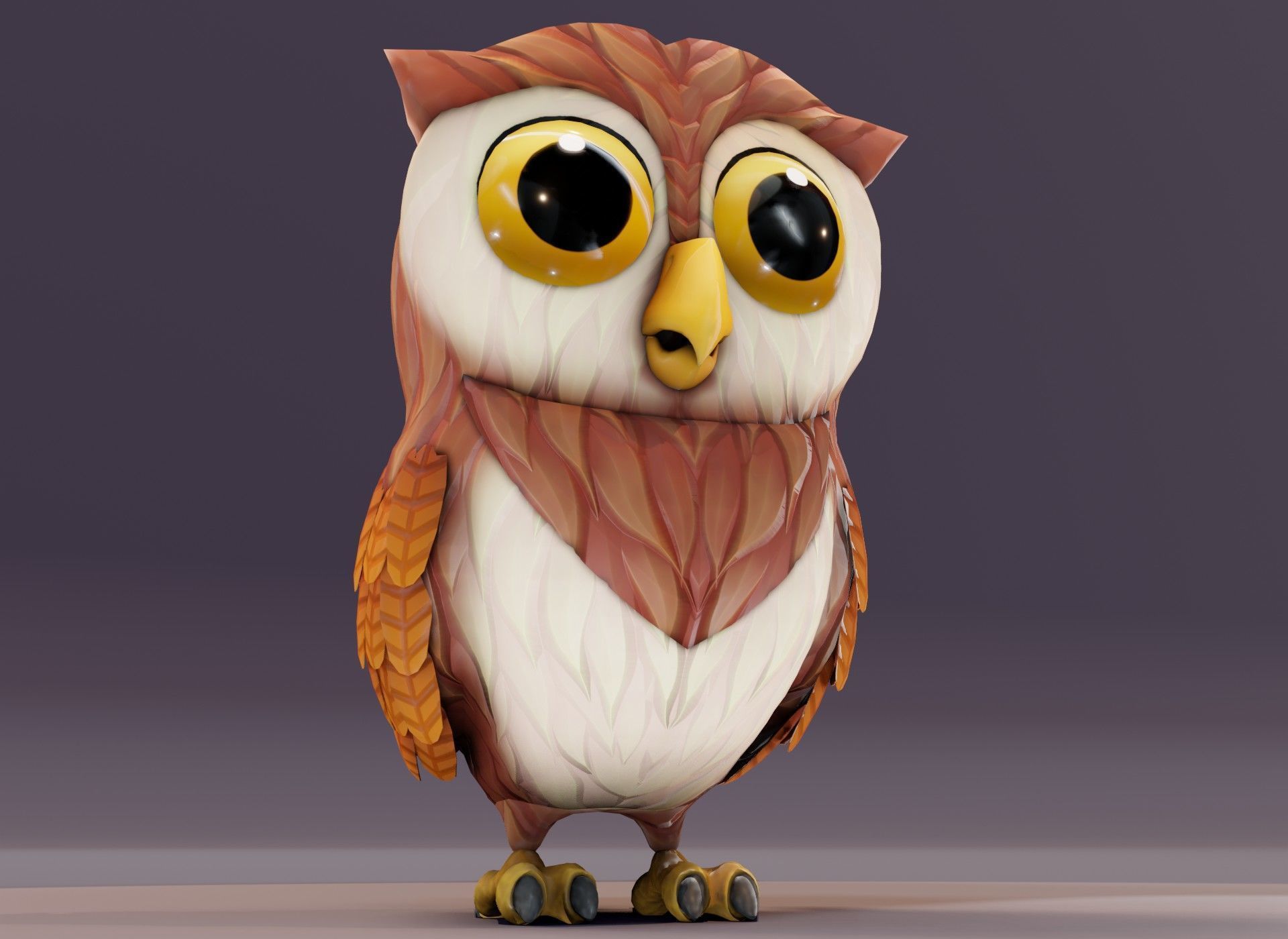 Cartoon Animated Owl Wolf and Fox 3D Model Collection Low-poly 3D model_32