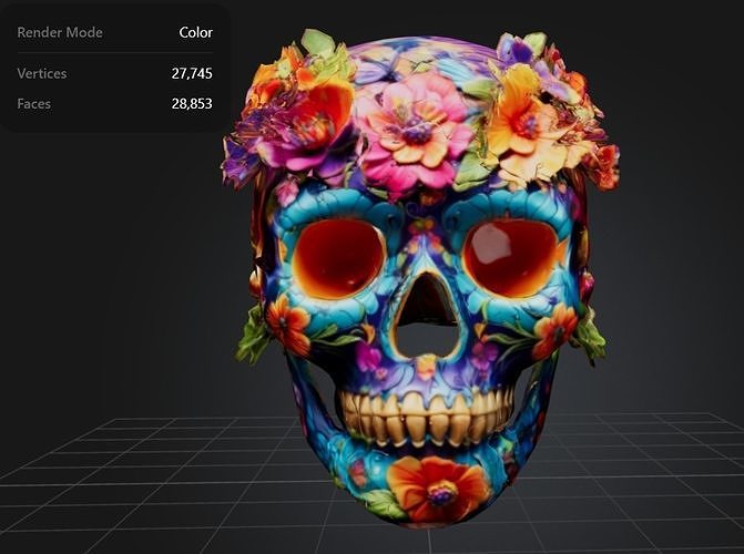 Floral Sugar Skull Mexican Day of the dead inspired decoration 3D model