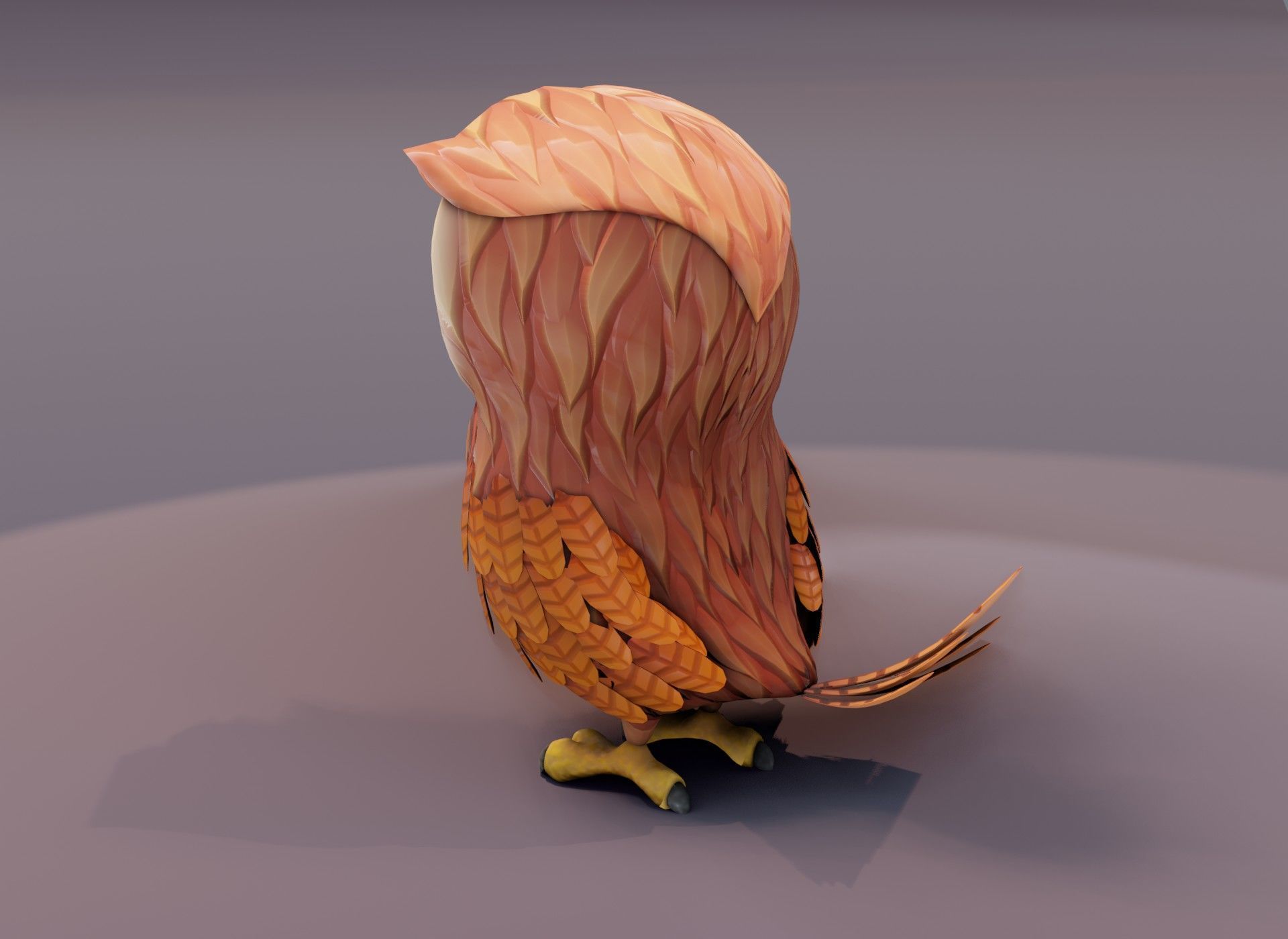 Cartoon Animated Owl Wolf and Rabbit 3D Model Collection Low-poly 3D model_16