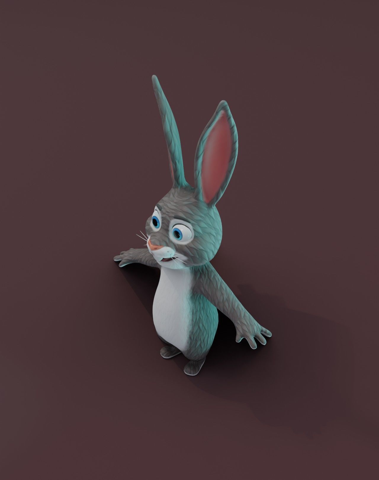 Cartoon Animated Owl Wolf and Rabbit 3D Model Collection Low-poly 3D model_37