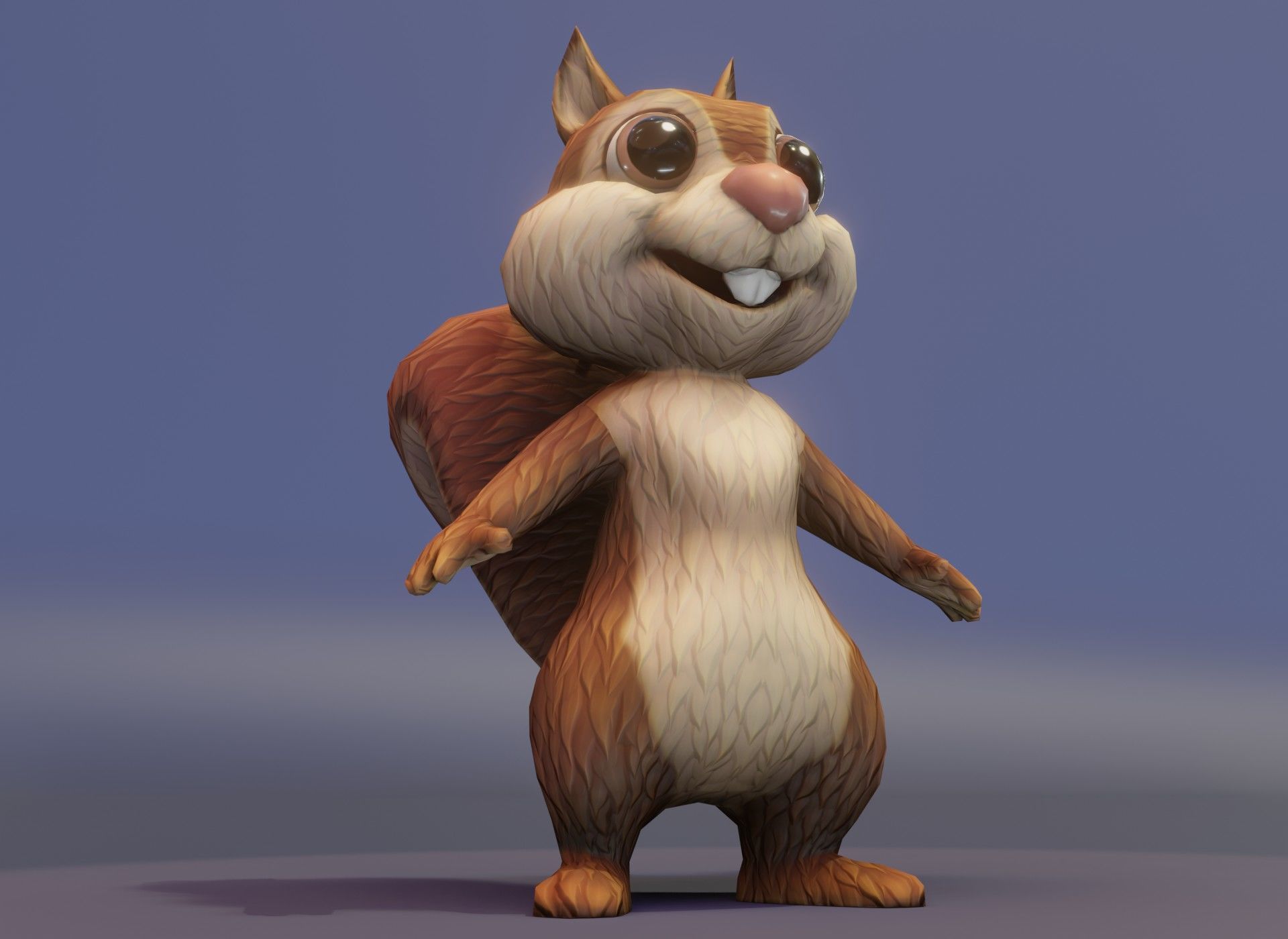 Cartoon Animated Owl Wolf and Squirrel 3D Model Collection Low-poly 3D model_32