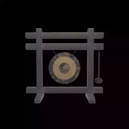 Desk Gong Woodstock Chimesc Low-poly 3D model