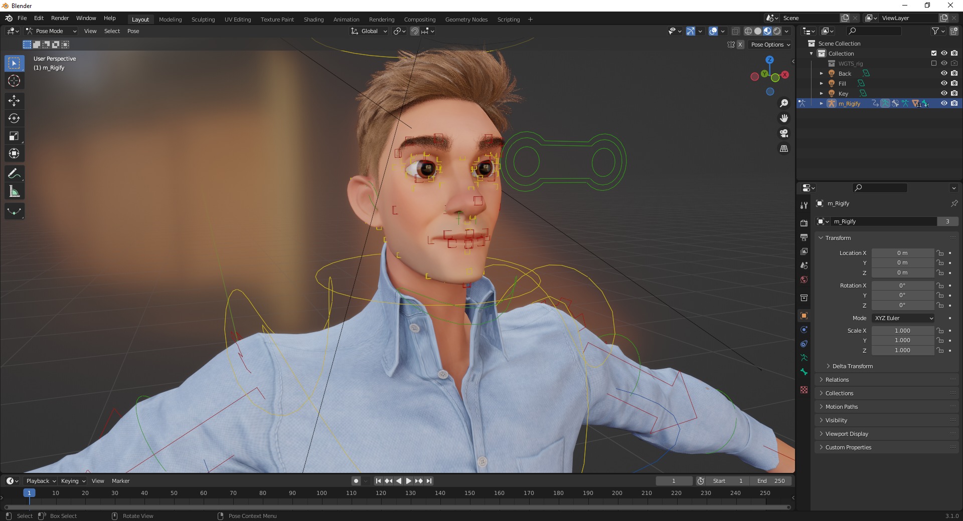 Toon Modern Man classic in Slim Fit Clothes Low-poly 3D model_20