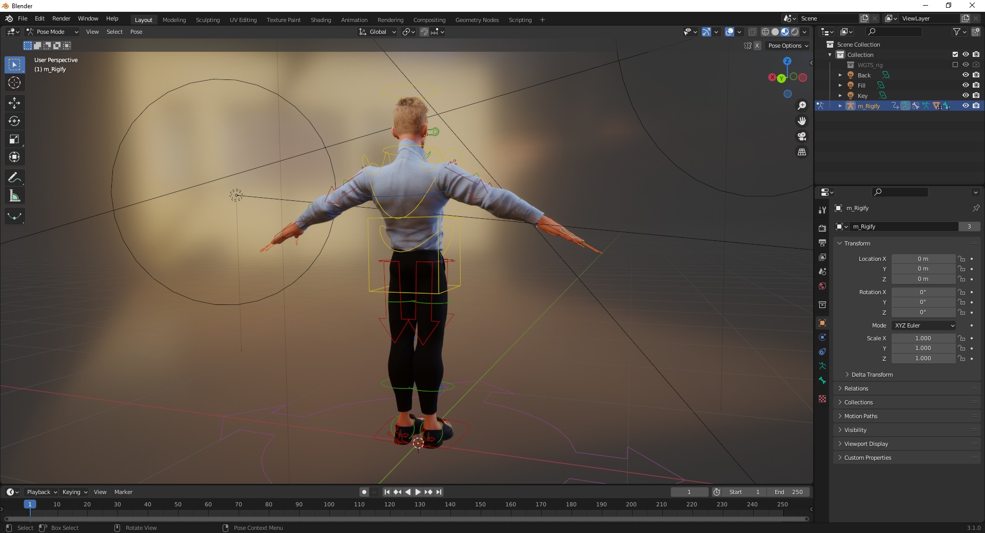 Toon Modern Man classic in Slim Fit Clothes Low-poly 3D model_21