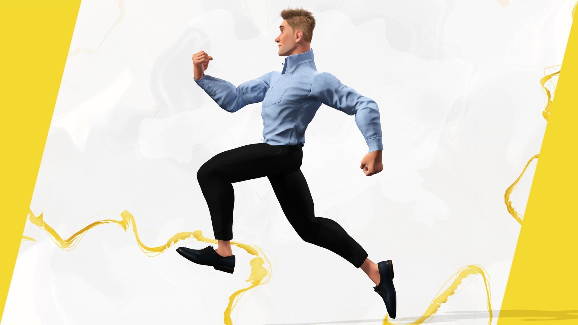 Toon Modern Man classic in Slim Fit Clothes Low-poly 3D model_7