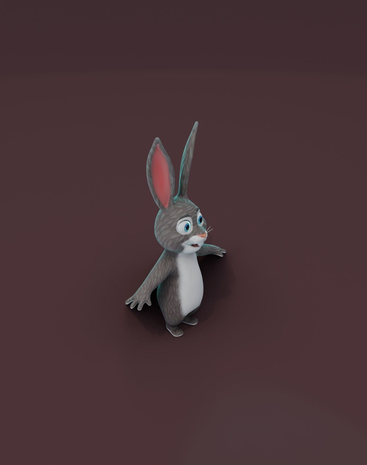 Cartoon Animated Wolf Rabbit and Squirrel 3D Model Collection Low-poly 3D model_22