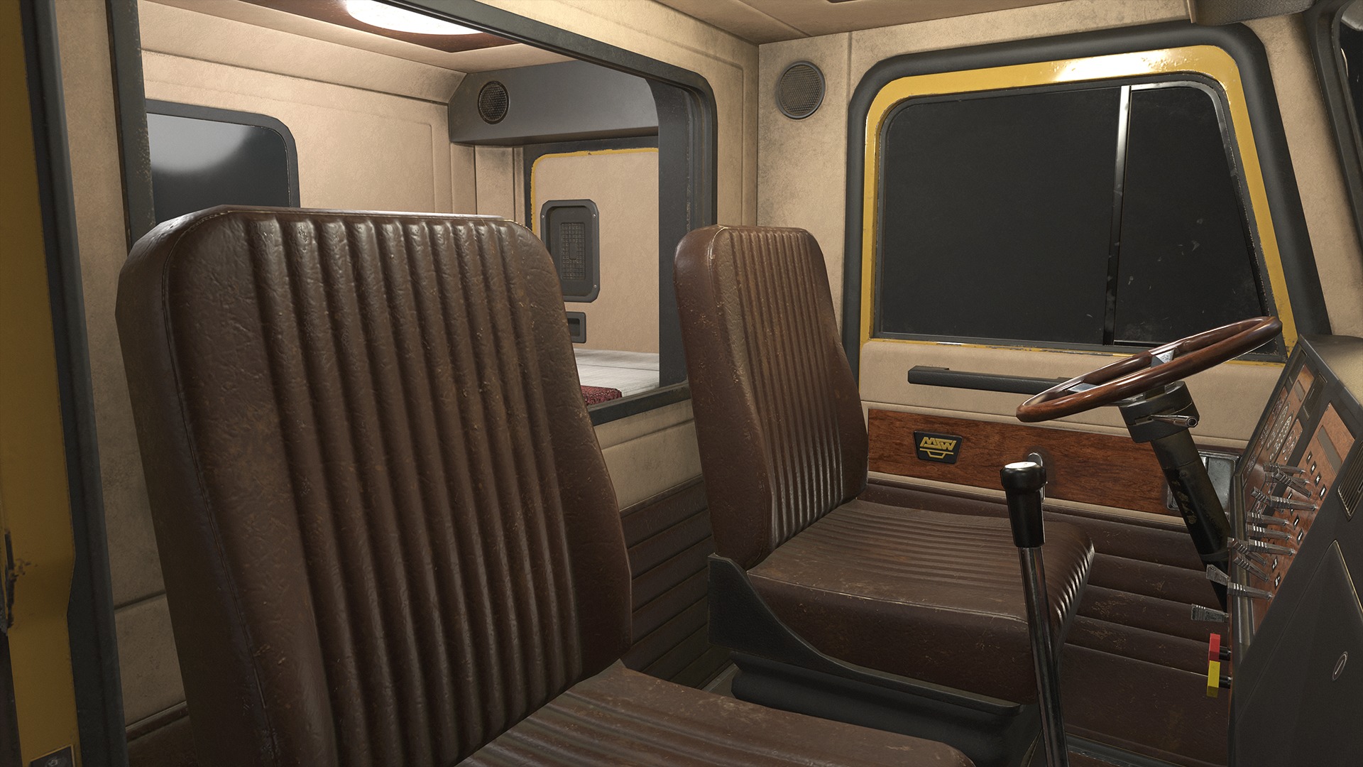 Flat Top Semi Truck Logging Trailer Low-poly 3D model_12