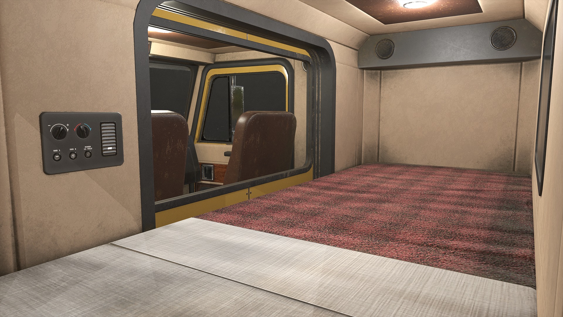 Flat Top Semi Truck Logging Trailer Low-poly 3D model_11