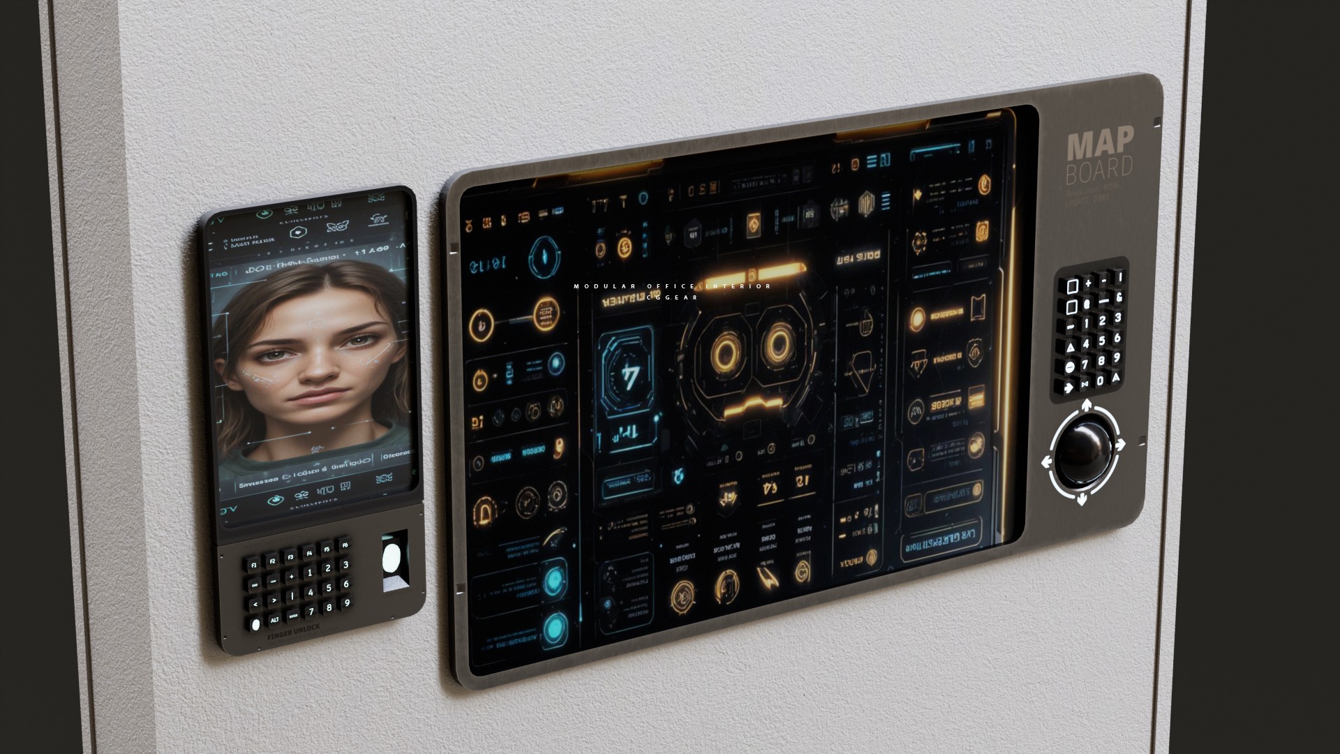 Modular Sci-fi office interior Low-poly 3D model_22