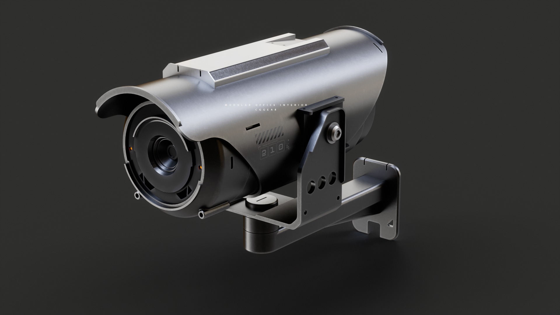 Modular Sci-fi office interior Low-poly 3D model_11