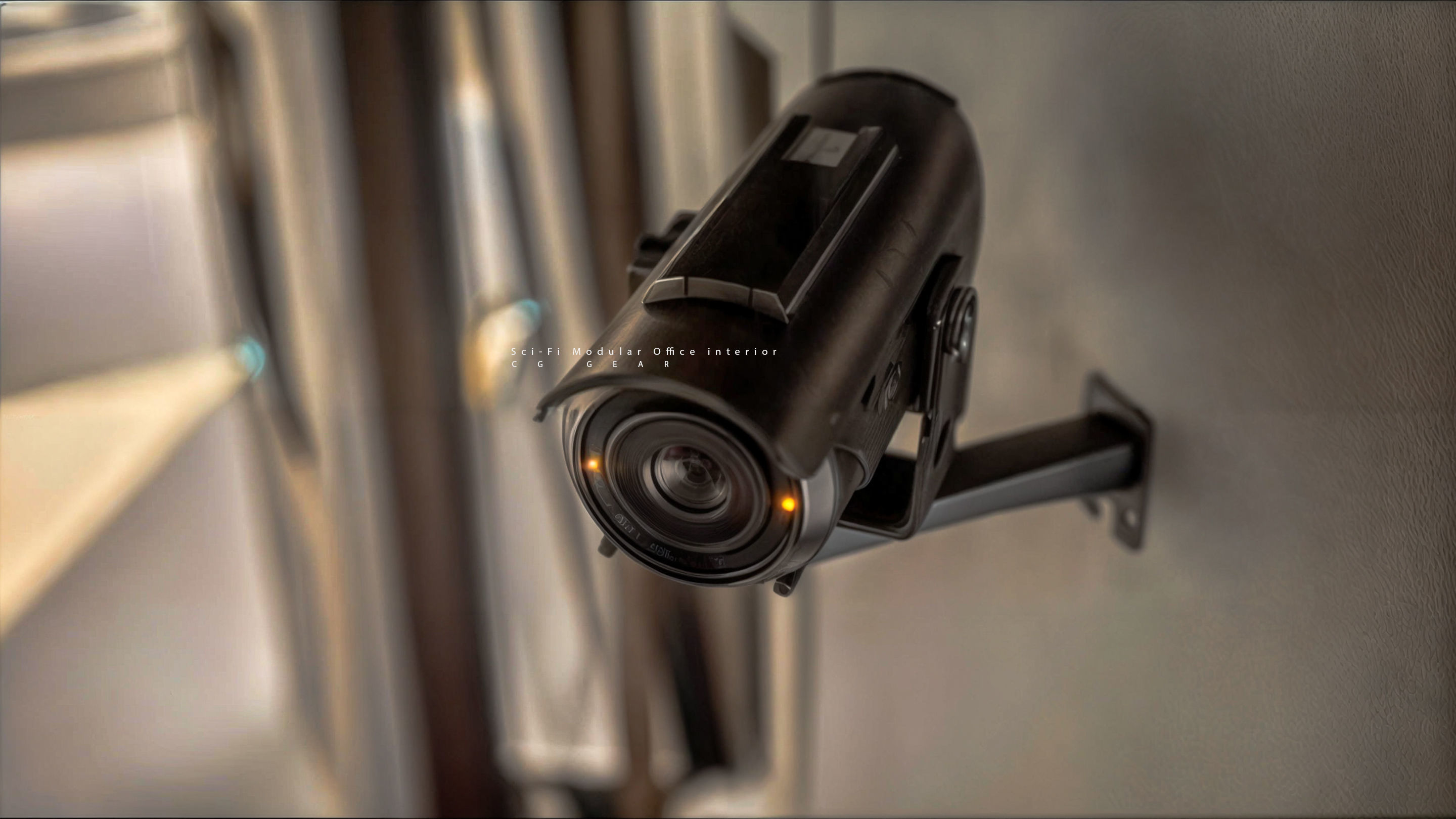 Modular Sci-fi office interior Low-poly 3D model_5