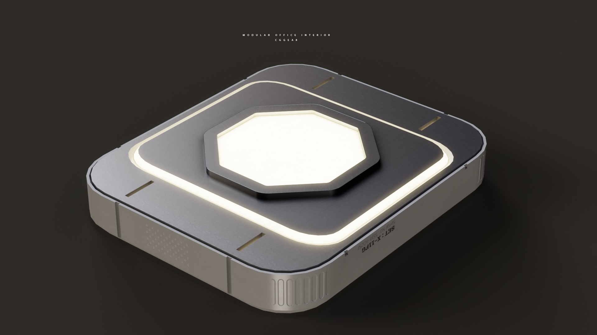 Modular Sci-fi office interior Low-poly 3D model_13