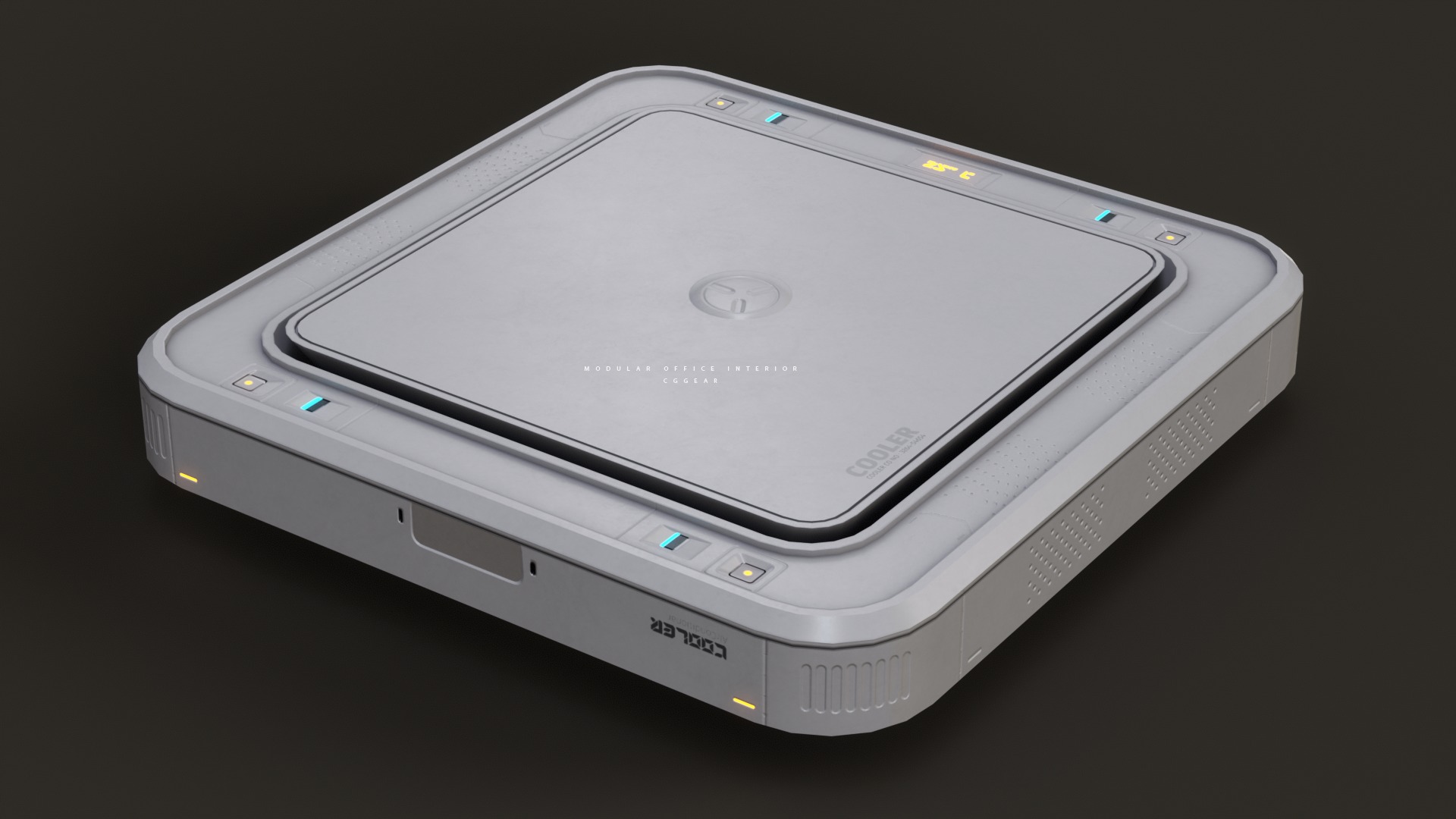 Modular Sci-fi office interior Low-poly 3D model_12