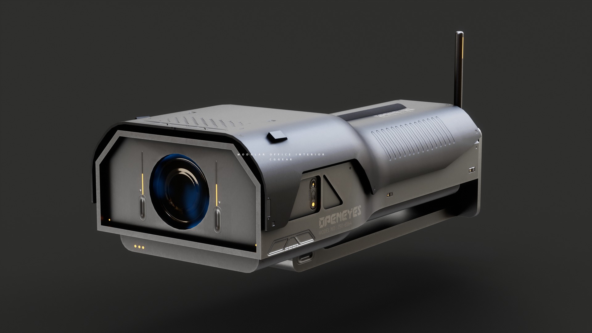 Modular Sci-fi office interior Low-poly 3D model_10