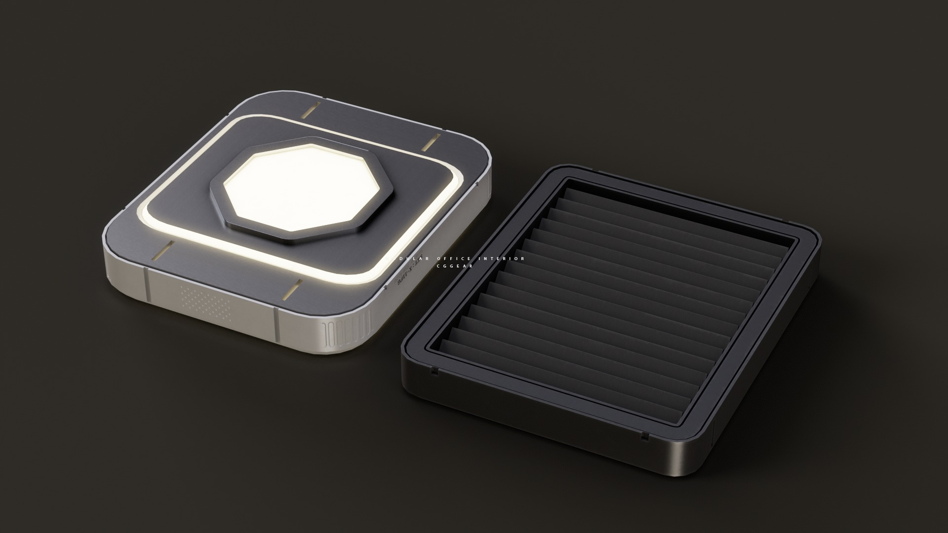 Modular Sci-fi office interior Low-poly 3D model_14