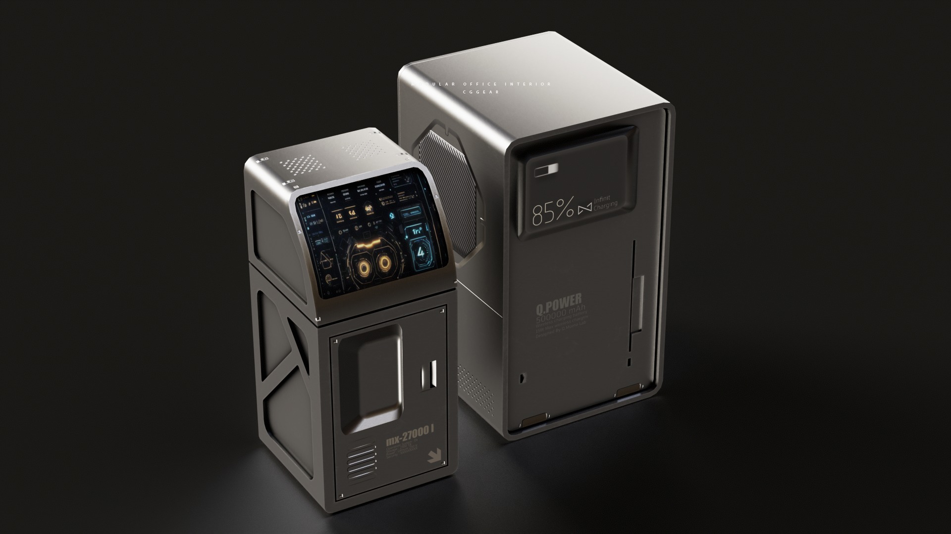 Modular Sci-fi office interior Low-poly 3D model_19