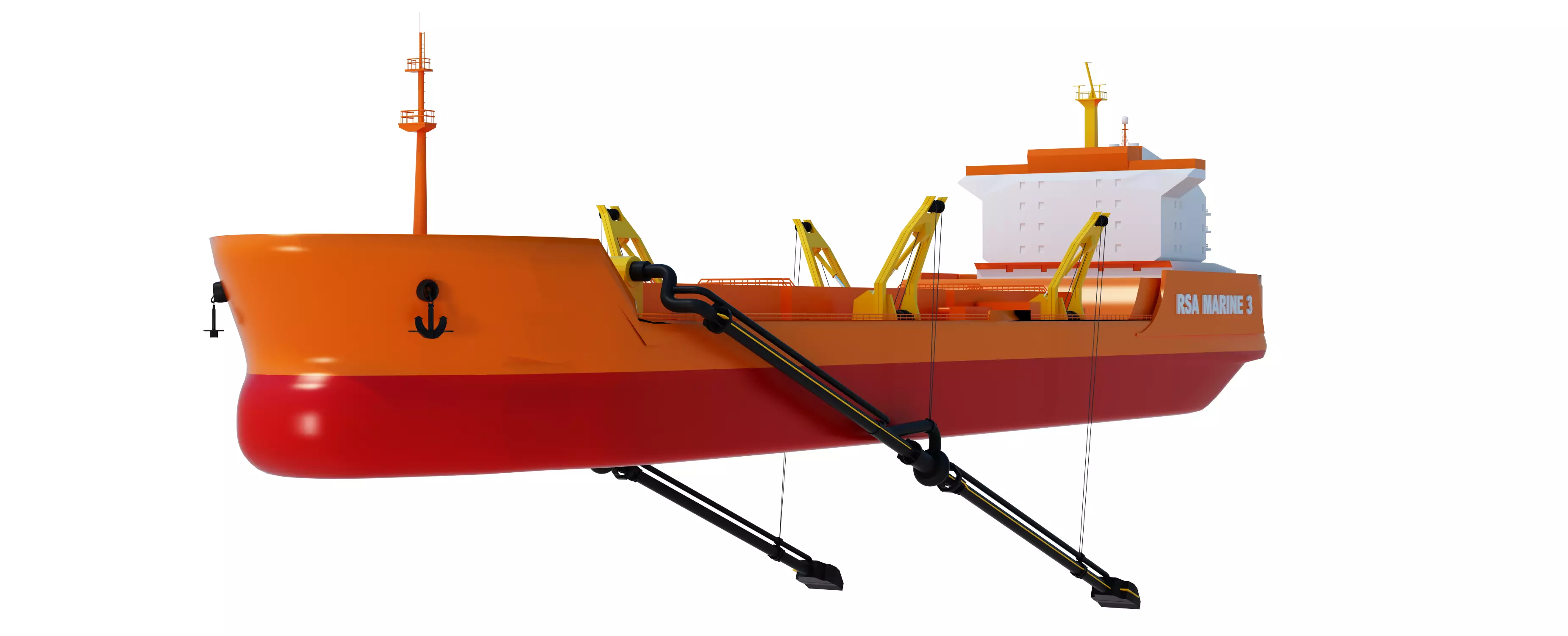 Dredger ship 3D model_0