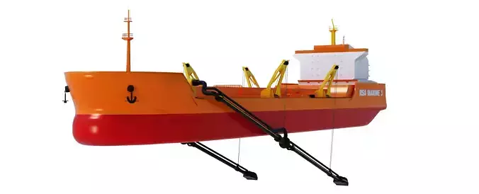 Dredger ship 3D model