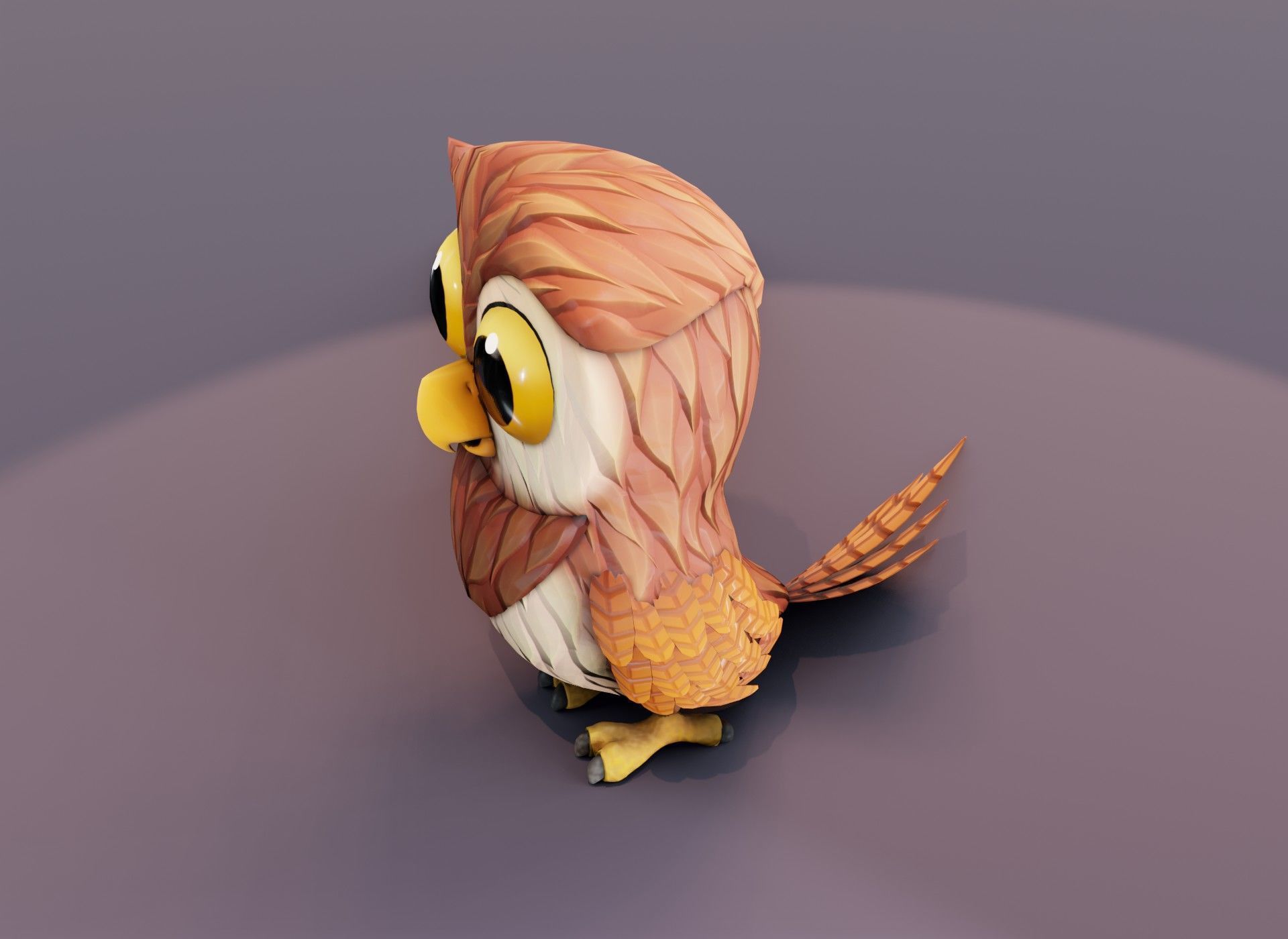 Cartoon Animated Ara Parrot Owl and Squirrel 3D Model Collection Low-poly 3D model_33