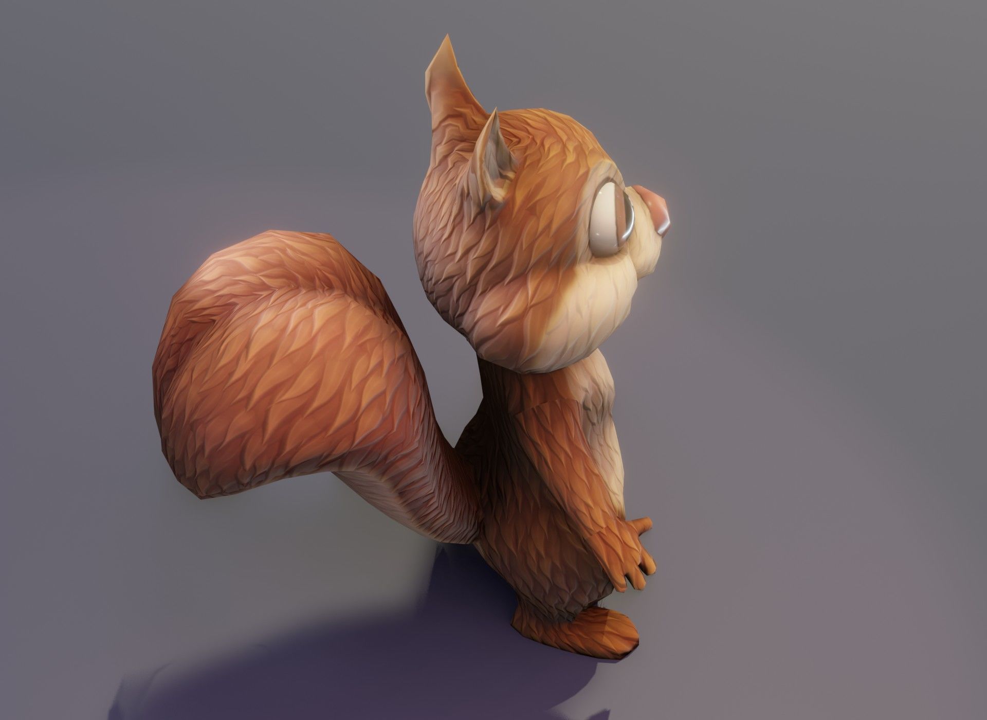 Cartoon Animated Ara Parrot Owl and Squirrel 3D Model Collection Low-poly 3D model_57