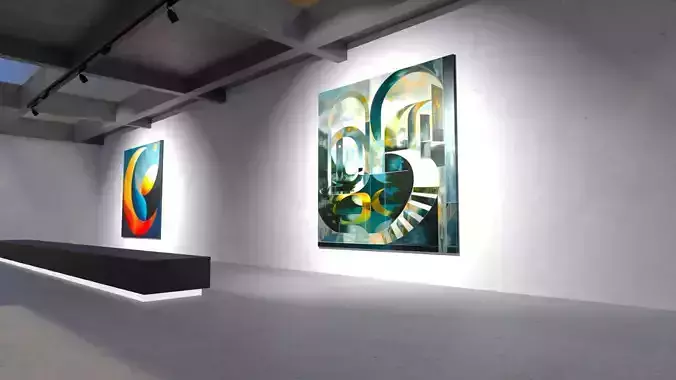 Painting Galary VR Environment  Low-poly 3D model