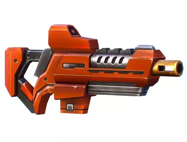 LowPoly Sci-Fi Cartoon Assault Rifle Future