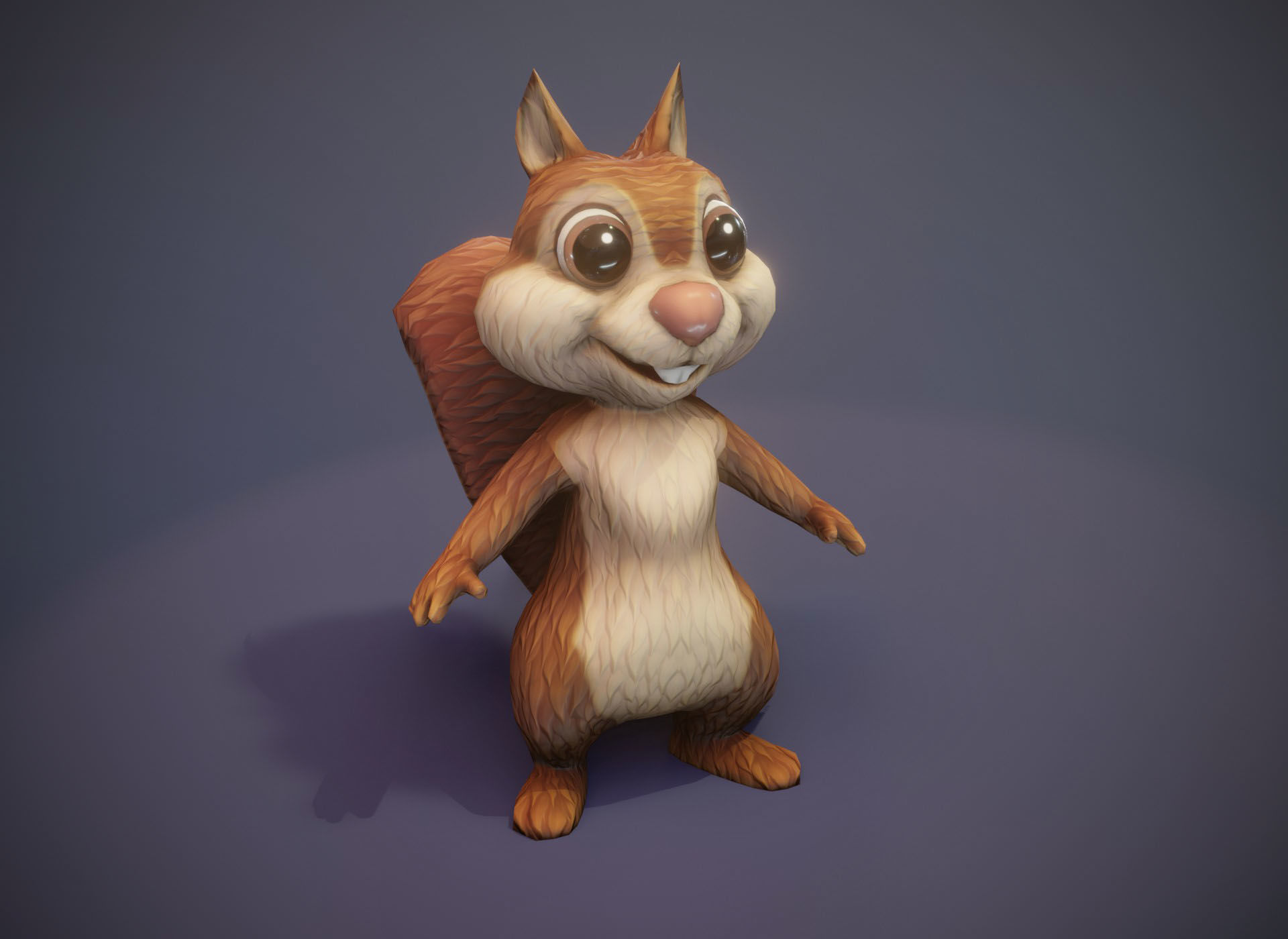 Cartoon Animated Squirrel Owl and Fox 3D Model Collection Low-poly 3D model_48