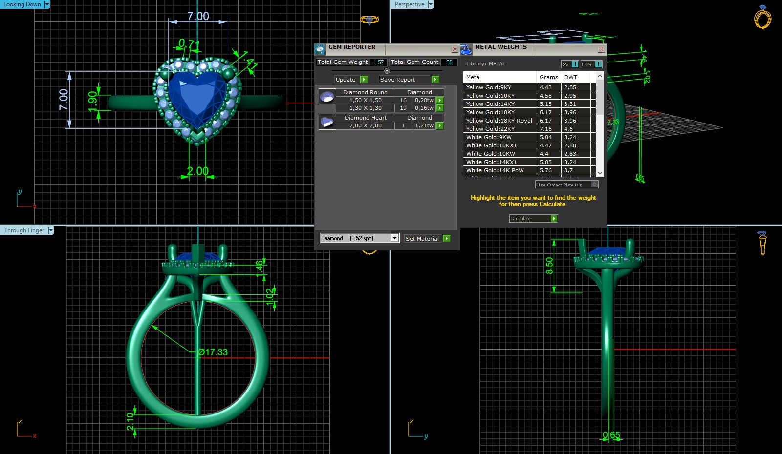 Haert Cut Halo Engagement Ring 3D print model_14