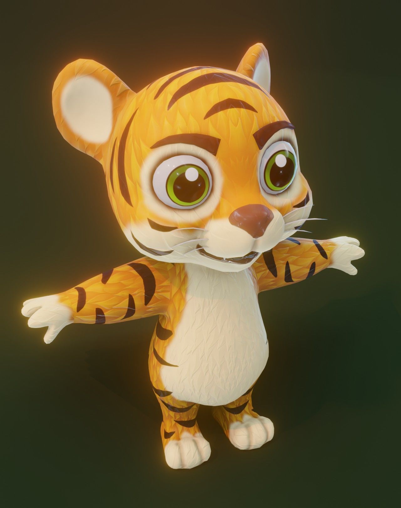 Cartoon Animated Frog Tiger and Squirrel 3D Model Collection Low-poly 3D model_66