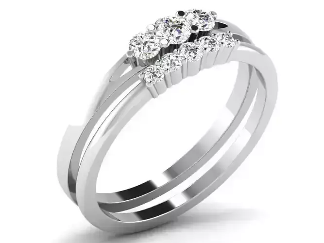 Light Weight White Gold Diamond Ring DR-6454