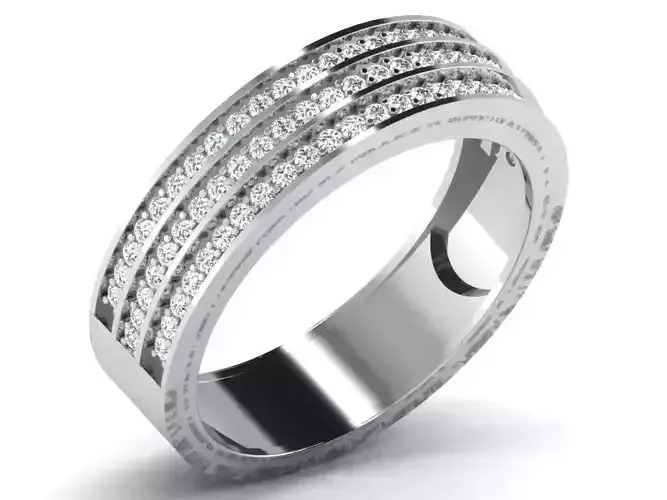 Light Weight White Gold Diamond Ring DR-6455 3D print model