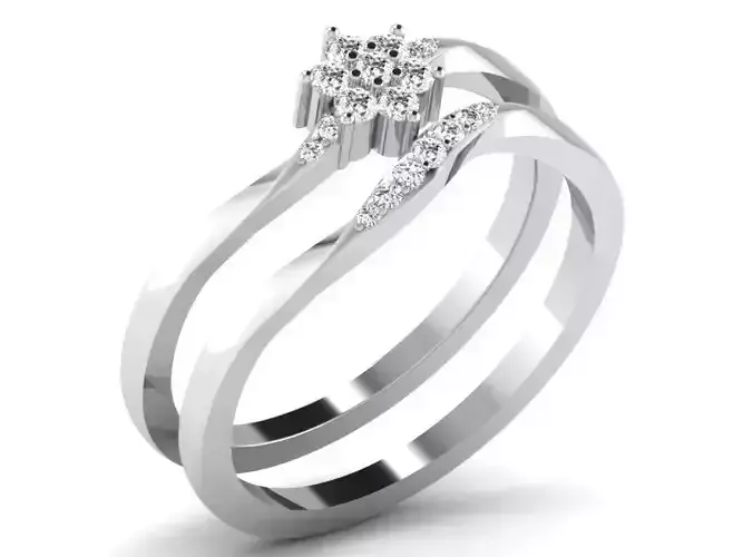 WHITE GOLD TWIST RING -DR-6456