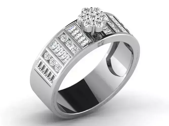 Light Weight White Gold Diamond Ring DR-6464