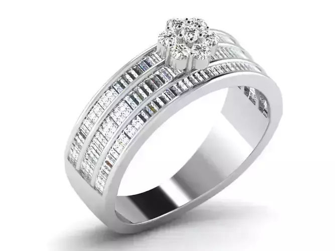 Light Weight White Gold Diamond Ring DR-6466
