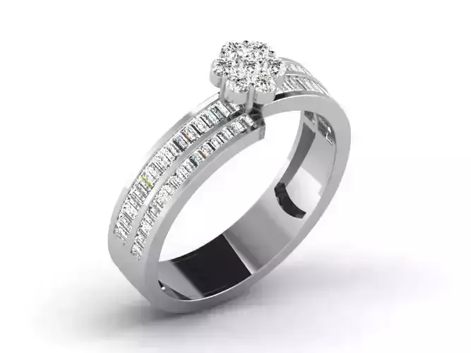 Light Weight White Gold Diamond Ring DR-6471